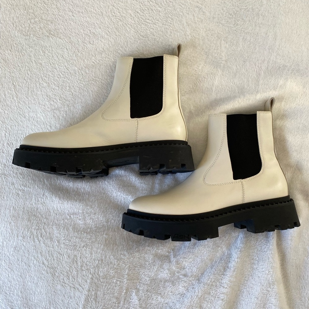 Ash Women's Genesis Fashion Boot, Tofu, 11 white 41 / 42 platform Chelsea boot - Picture 7 of 9